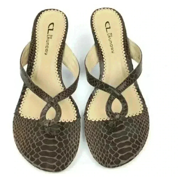 New CL Laundry Heels Sz 9 40 Jita Snakeskin Print - Picture 2 of 8